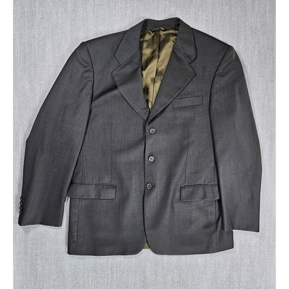 Giorgio Valentino Sport Coat Blazer Men's Sz 42 Dark Green 100% Virgin Wool